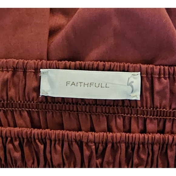 Faithfull The Brand Margot Midi Dress Women's Size 6 Smocked Bodice - Picture 7 of 9